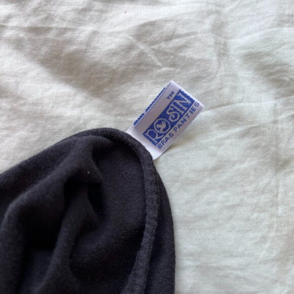 Vintage Rosin Black Midi Slip Skirt with Lace Trim - Picture 3 of 7